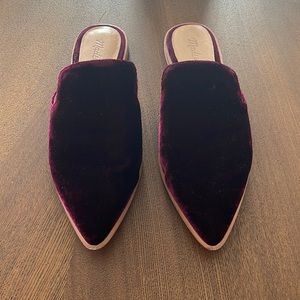 Madewell Burgundy Velvet Slides